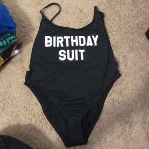 Black birthday suit one piece